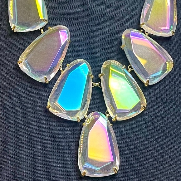 2 for 1 🎉 Kendra Scott Harlow Necklace + Earrings Iridescent Dichroic stones - Picture 1 of 9